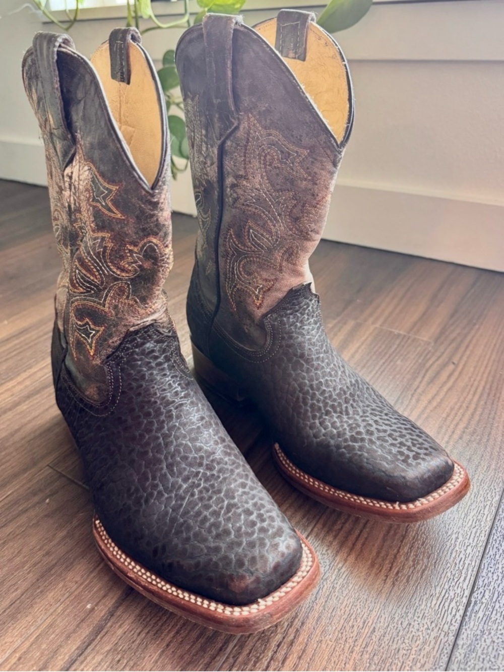 Vintage La Sierra y Carreta Men’s Western Cowboy Boots Made in Mexico Size 7 1/2